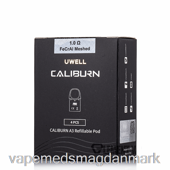 Vape Væske Uwell Caliburn A3 Erstatnings Bælg 1.0ohm A3 Fecral Meshed Pods